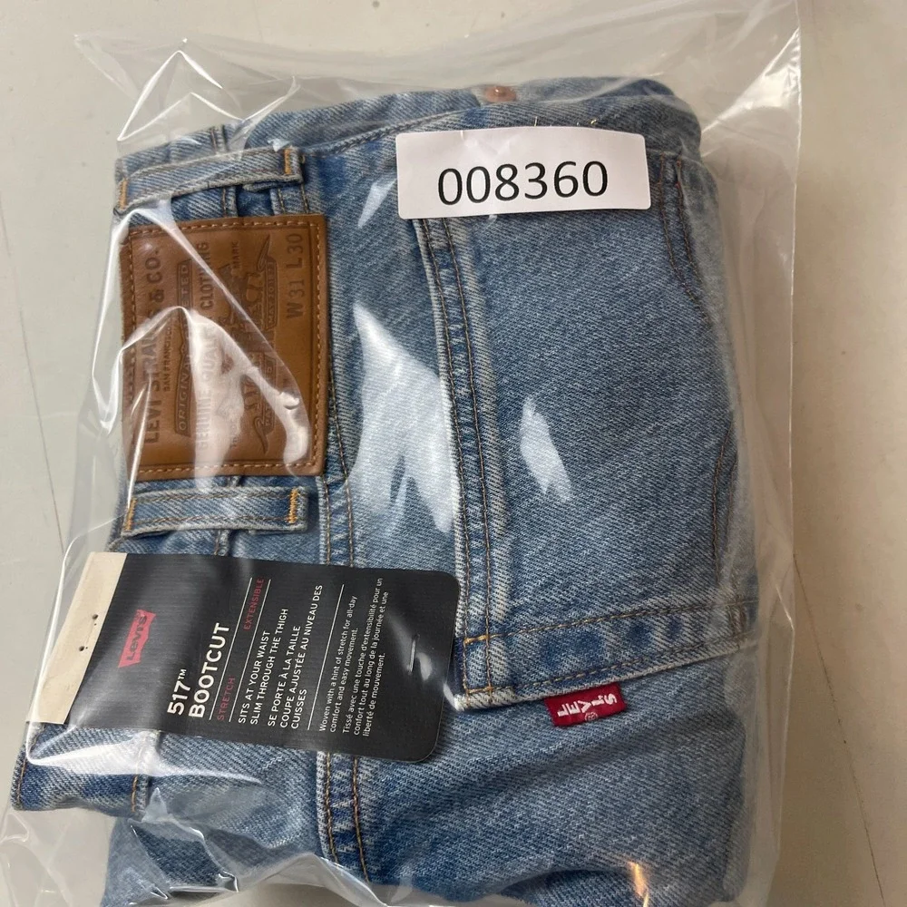 Levis 517 Jeans Mens 31x30 Blue Premium Bootcut Big E Denim Western Rodeo Ranch